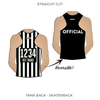 The Officials Collection: Reversible Officials Jersey (WFTDA and Officials Patch Ref StripesR / WFTDA and Officials Patch NSO BlackR)