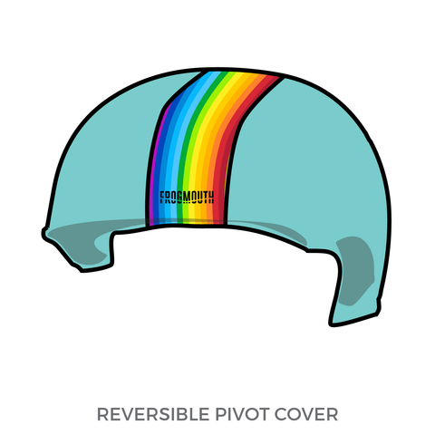 Rose City Rollers Rosebuds Rainbow Bites: Pivot Helmet Cover (Blue)
