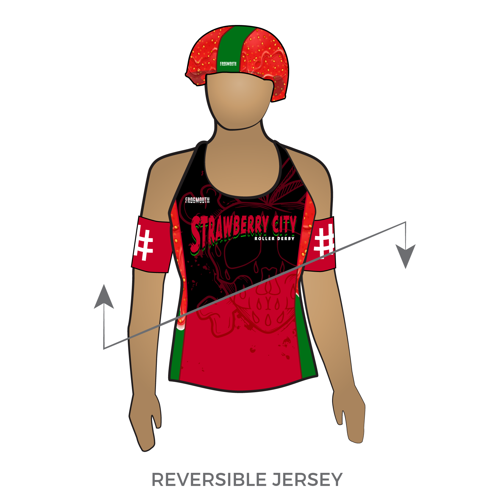 Strawberry City Roller Derby: Reversible Uniform Jersey (RedR