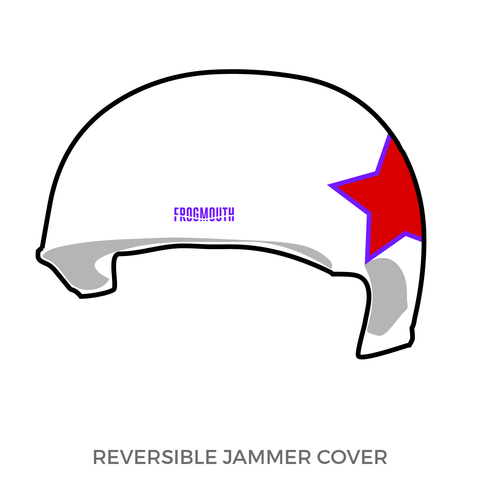 Tilted Thunder Roller Derby B Team: Jammer Helmet Cover (White)