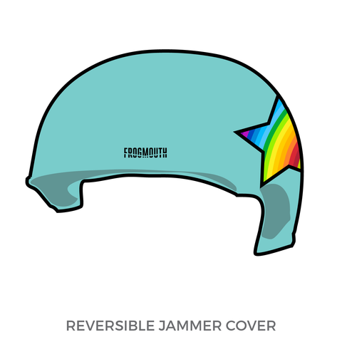 Rose City Rollers Rosebuds Rainbow Bites: Jammer Helmet Cover (Blue)