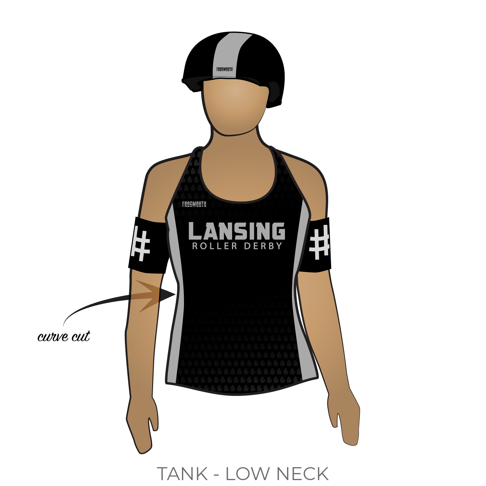 Lansing Roller Derby: Uniform Jersey (Black) - Frogmouth
