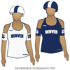 Denver Roller Derby Major Turbulence: Reversible Scrimmage Jersey (White Ash / Navy Blue Ash)