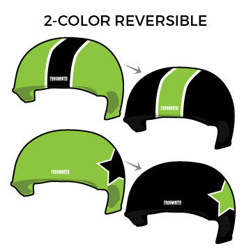 Tulsa County Roller Derby Valkyries: Pair of 2-Color Reversible Helmet Covers