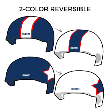 Humboldt Roller Derby, North Jetty Betties : Pair of 2-Color Reversible Helmet Covers