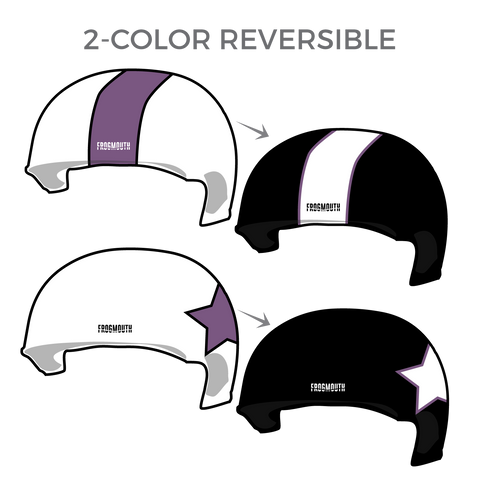 Undead Roller Derby The Damned Skaters: Pair of 2-Color Reversible Helmet Covers