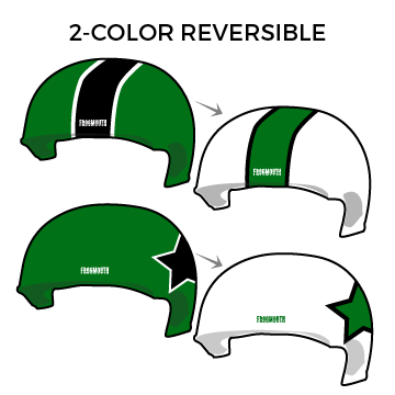 Humboldt Roller Derby Widow Makers: Pair of 2-Color Reversible Helmet Covers