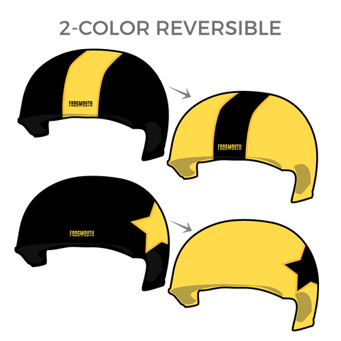 Yellow Rose Derby Girls : Pair of 2-Color Reversible Helmet Covers