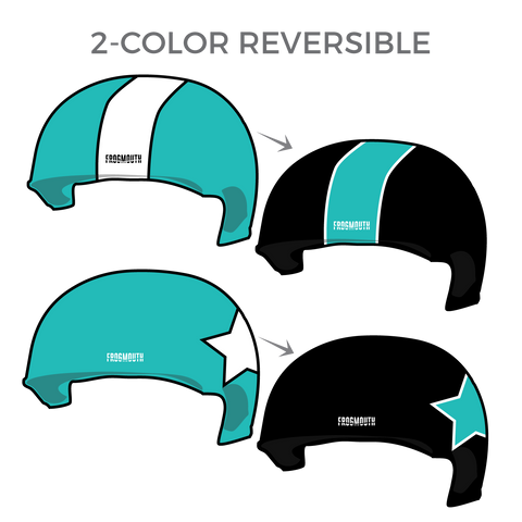 Chippewa Valley Roller Derby: Pair of 2-Color Reversible Helmet Covers