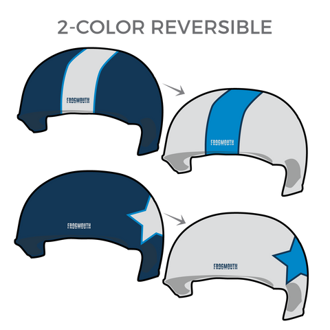 Pioneer Valley Roller Derby United Front: Pair of 2-Color Reversible Helmet Covers