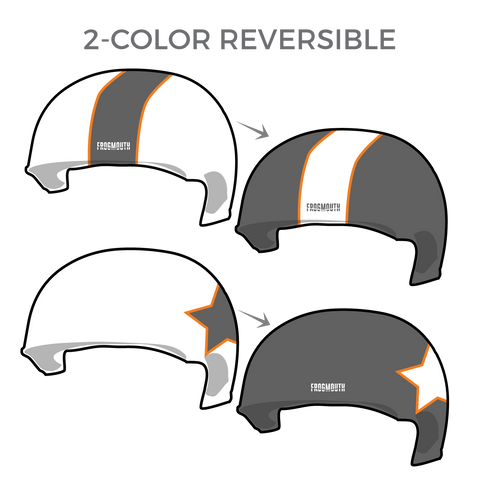Los Alamos Derby Dames: Pair of 2-Color Reversible Helmet Covers