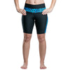 Black Cycle Shorts With Blue Cheetah Accent
