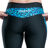 Black Cycle Shorts With Blue Cheetah Accent