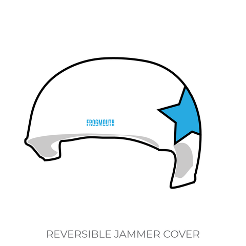 Canberra Roller Derby League Black ‘n’ Blue Belles: Jammer Helmet Cover (White)