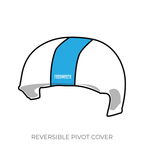 Canberra Roller Derby League Black ‘n’ Blue Belles: Pivot Helmet Cover (White)
