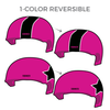 Rollergirls of Central Kentucky: Two Pairs of 1-Color Reversible Helmet Covers