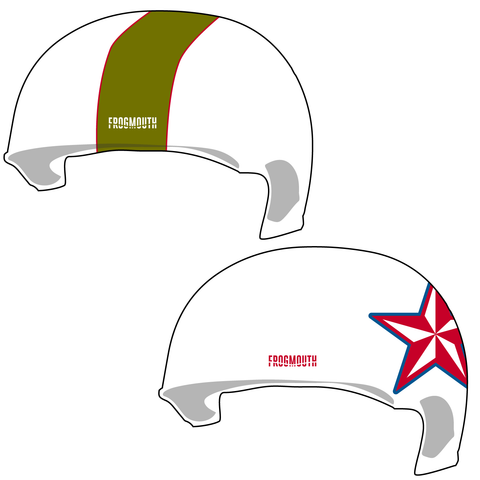 Fayetteville Roller Derby Charter Team: 2018 Jammer Helmet Cover (White)