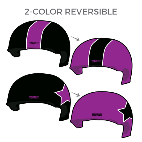 Fort McMurray Roller Derby League Crude Assassins: Pair of 2-Color Reversible Helmet Covers