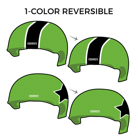 Houston Roller Derby Valkyries: Two Pairs of 1-Color Reversible Helmet Covers