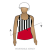 Gotham Roller Derby Skating Officials: Reversible Uniform Jersey (Referee StripesR/RedR)