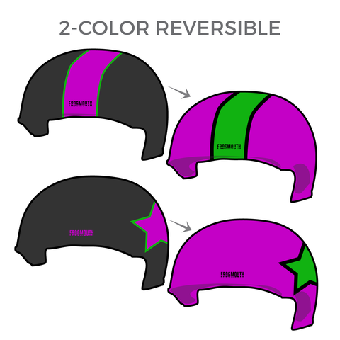 Gulf Coast Roller Girls: Pair of 2-Color Reversible Helmet Covers