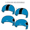 Houston Mens Roller Derby Roughnecks: Two pairs of 1-Color Reversible Helmet Covers