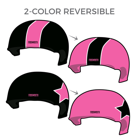 L.A. Derby Dolls L.A. Jr. Ri-Ettes: Pair of 2-Color Reversible Helmet Covers