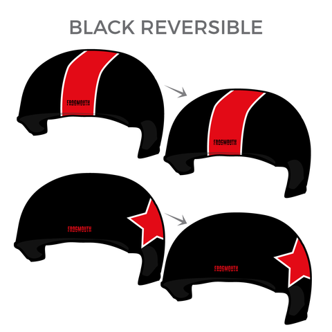 Omaha Rollergirls AAA Team: Two Pairs of 1-Color Reversible Helmet Covers (Black)