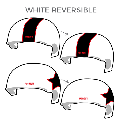 Omaha Rollergirls AAA Team: Two Pairs of 1-Color Reversible Helmet Covers (White)