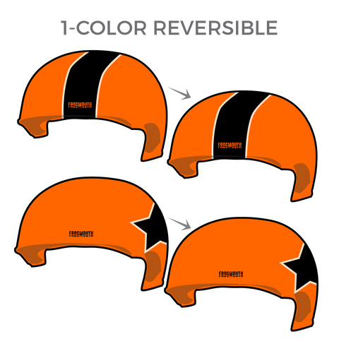Rage City Roller Derby Orange Crush: Two Pairs of 1-Color Reversible Helmet Covers