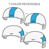 Rockin City Rollergirls Juniors Rebels: Two pairs of 1-Color Reversible Helmet Covers