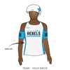 Rockin City Rollergirls Juniors Rebels: Reversible Uniform Jersey (WhiteR/BlackR)