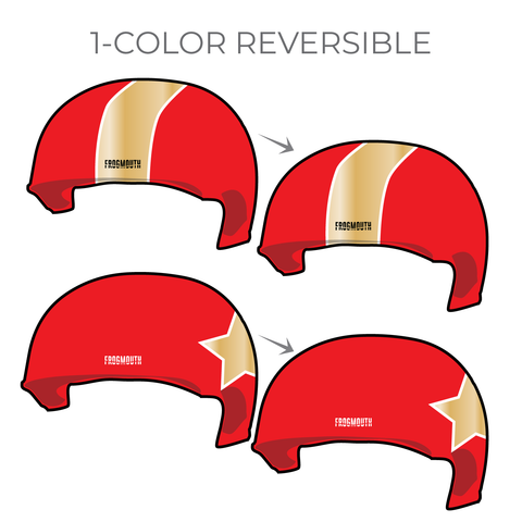 Roller Derby Quebec Rouge & Gore: 2018 Jammer Helmet Cover (Red)