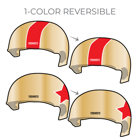 Roller Derby Quebec Rouge & Gore: 2018 Pivot Helmet Cover (Gold)