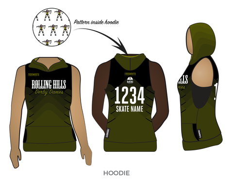 Rolling Hills Derby Dames: Uniform Sleeveless Hoodie