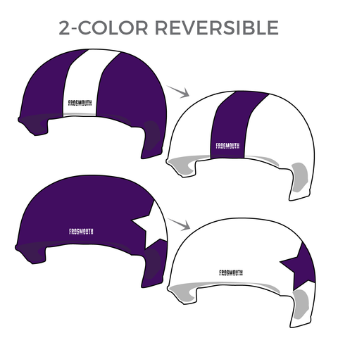 Rose City Rosebuds: Pair of 2-Color Reversible Helmet Covers