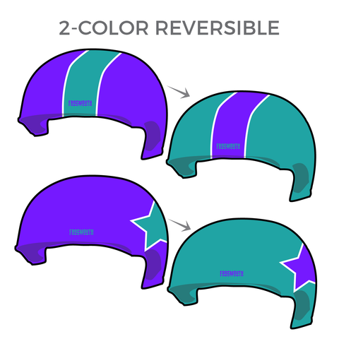 SoCo Derby Dollz: Pair of 2-Color Reversible Helmet Covers