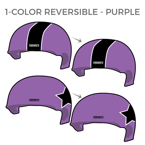Surrey Rollergirls: Two Pairs of 1-Color Reversible Helmet Covers (Purple)