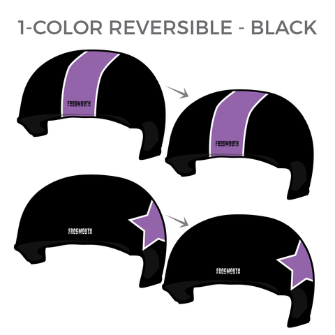 Surrey Rollergirls: Two Pairs of 1-Color Reversible Helmet Covers (Black)