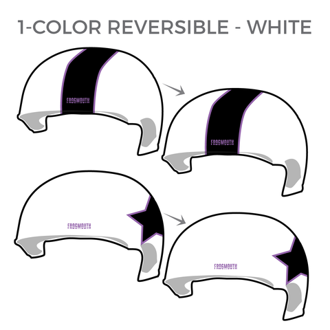 Surrey Rollergirls: Two Pairs of 1-Color Reversible Helmet Covers (White)