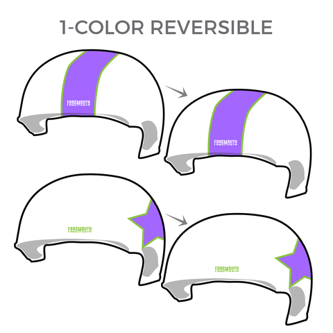 Wilkes Barre Roller Radicals: Pair of 1-Color Reversible Helmet Covers (White)