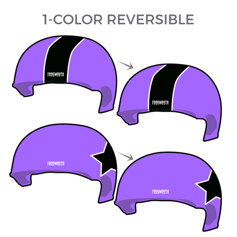 Wilkes Barre Roller Radicals: Pair of 1-Color Reversible Helmet Covers (Purple wBlk)