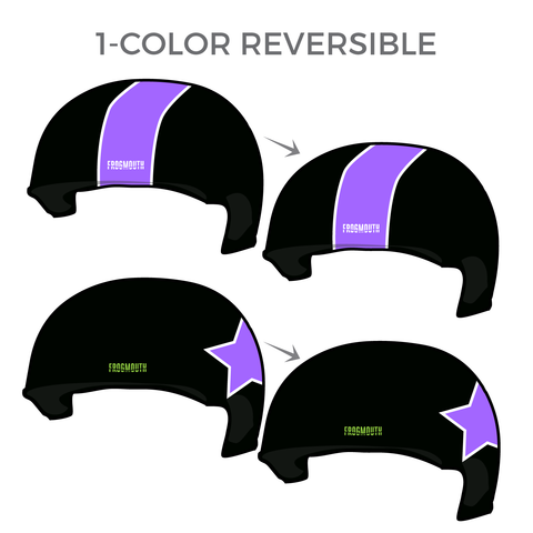 Wilkes Barre Roller Radicals: Pair of 1-Color Reversible Helmet Covers (Black)