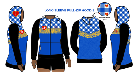 Texas Rollergirls Honky Tonk Heartbreakers: Hooded Full-Zip Sleeveless Vest / Longsleeve Jacket